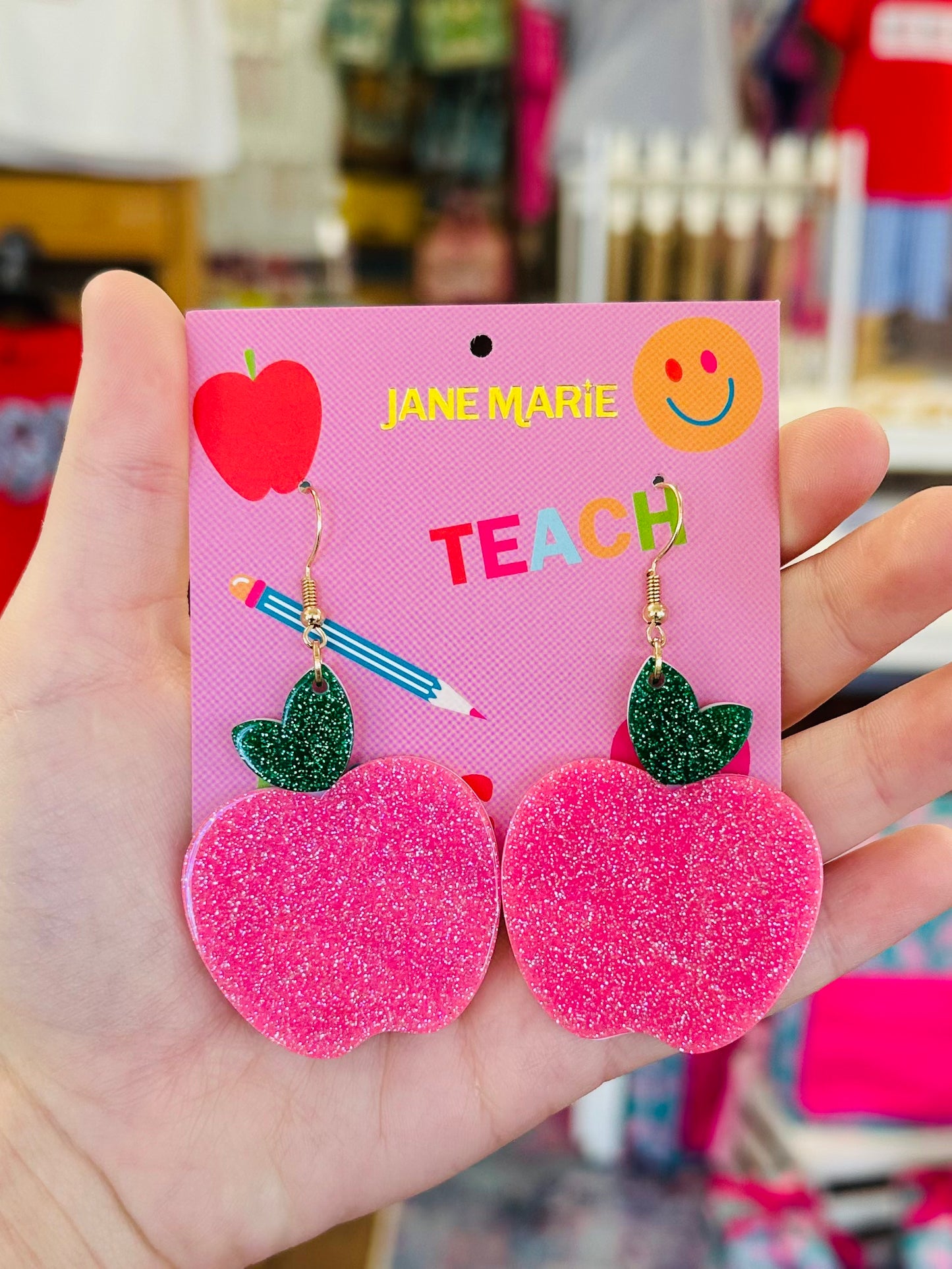 Jane Marie Glitter Apple Earrings