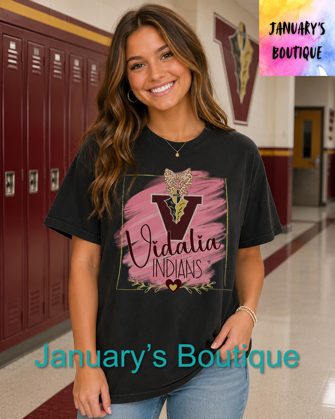 PREORDER! Vidalia Indians Pink Logo T-shirt