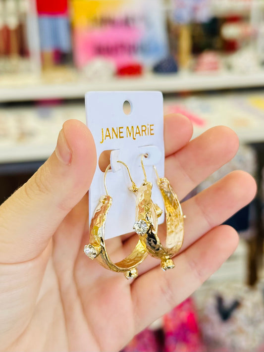Jane Marie Gold Bubble Hoop Earrings