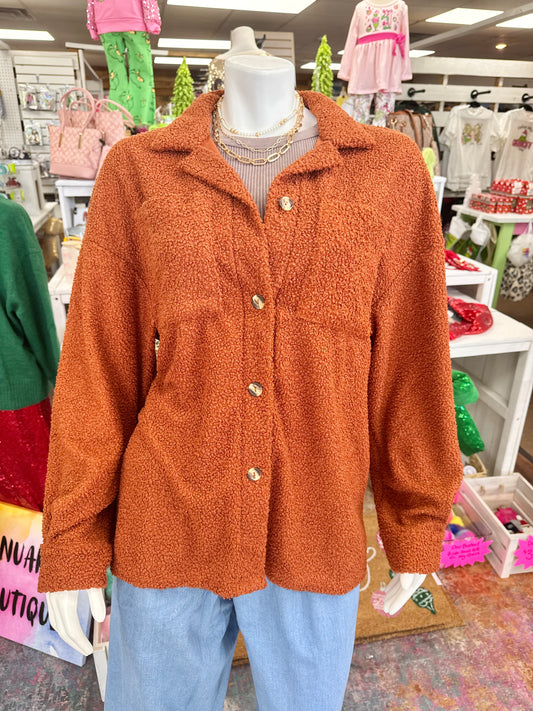 Women’s Rust Button Up