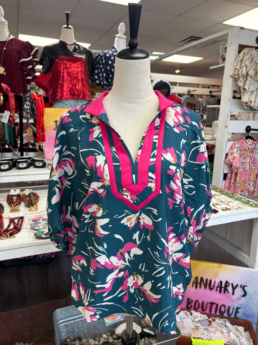 Women’s Regular & Plus Floral Print Top