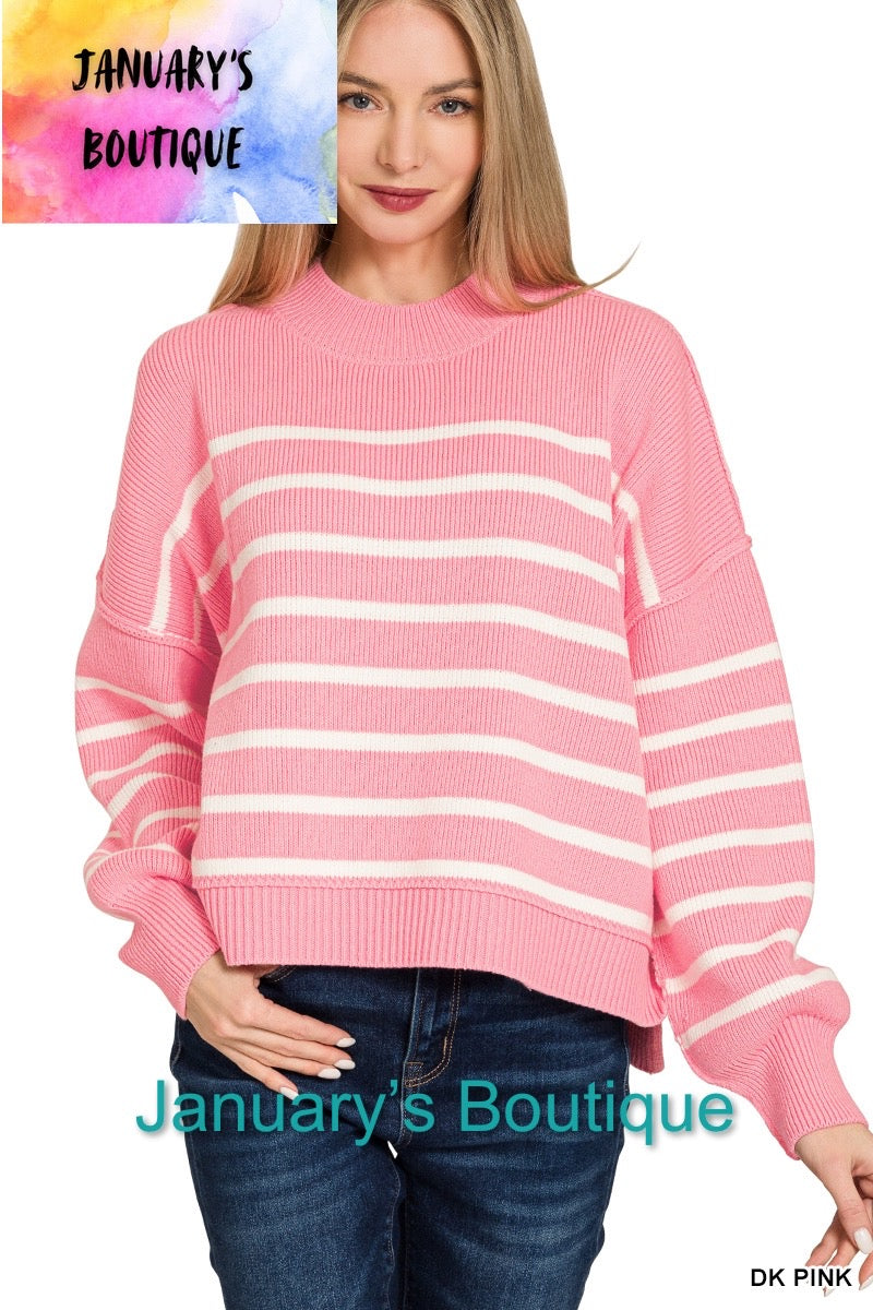 Women’s Pink Striped Sweater