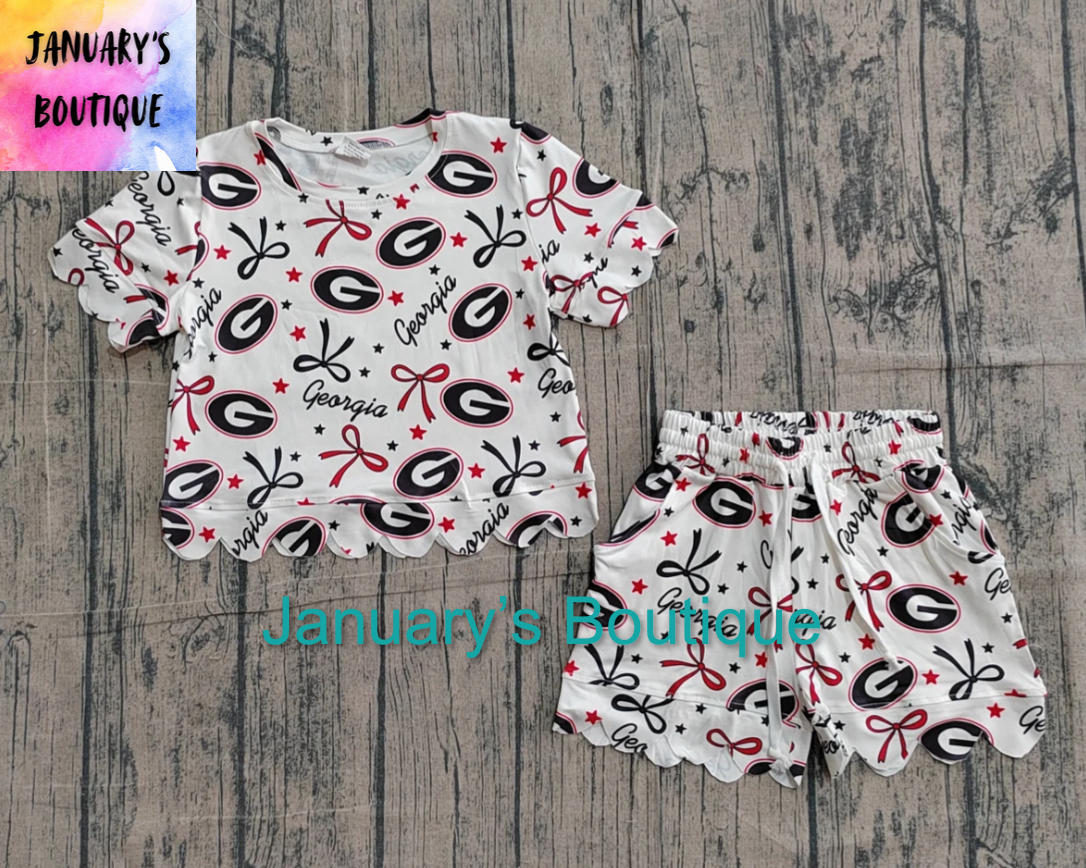 Girl’s GA Scalloped Shorts Set