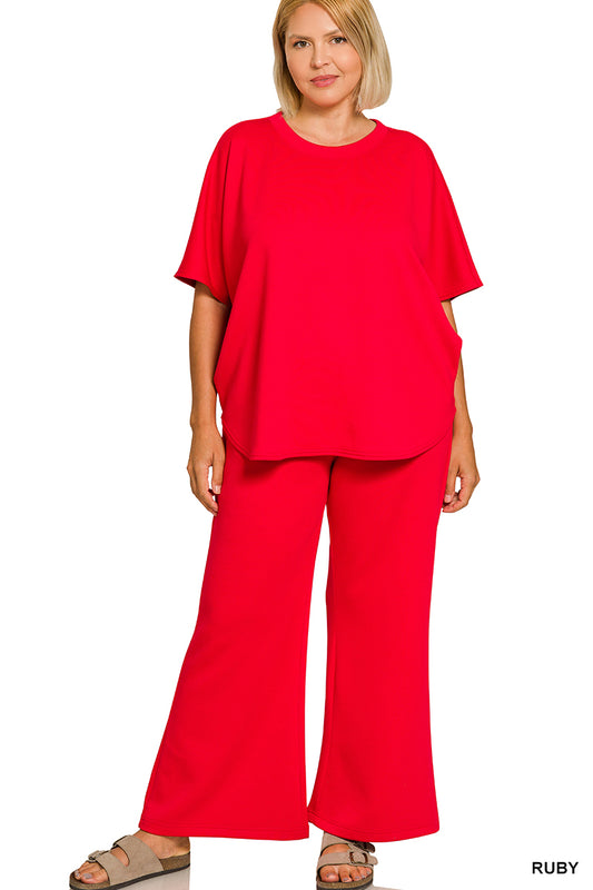 Women’s Plus Ruby Scuba Pants Set
