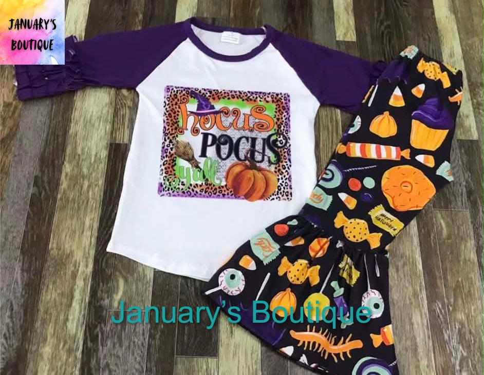 Girl’s Ruffled Hocus Pocus Set