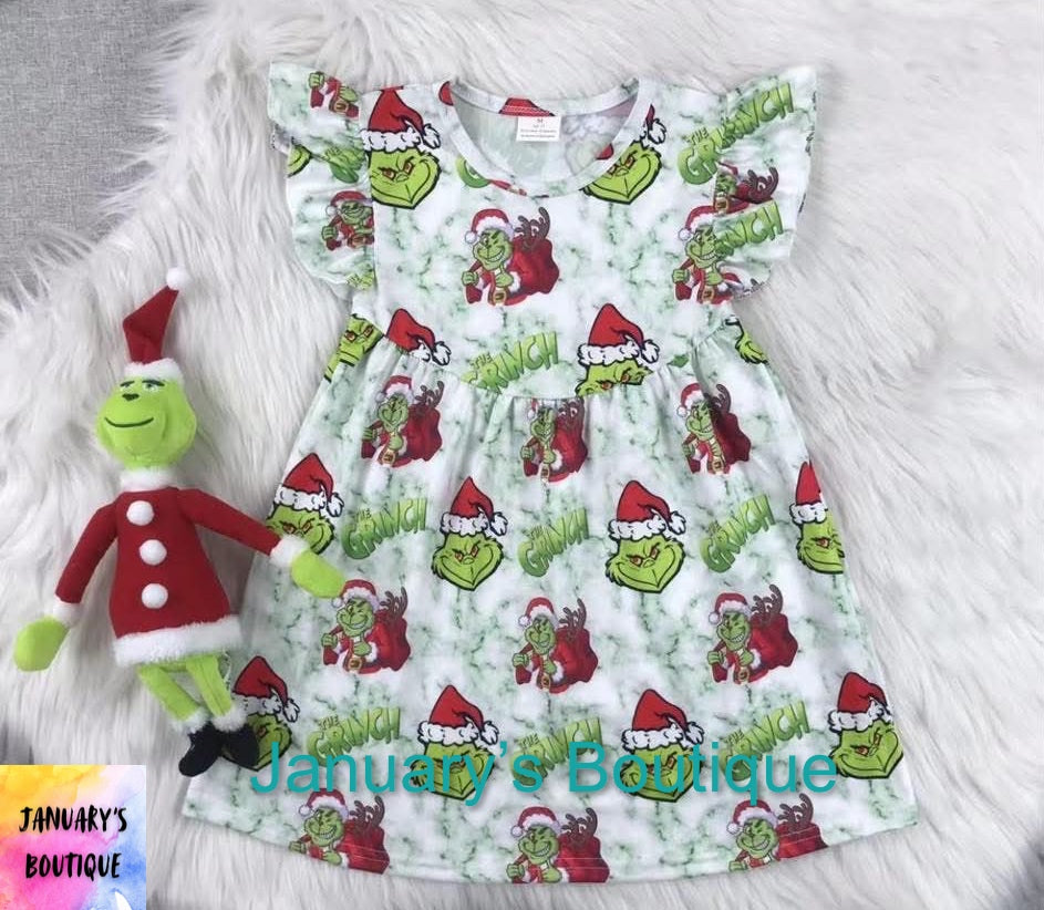 Girl’s Grinch Granite Dress