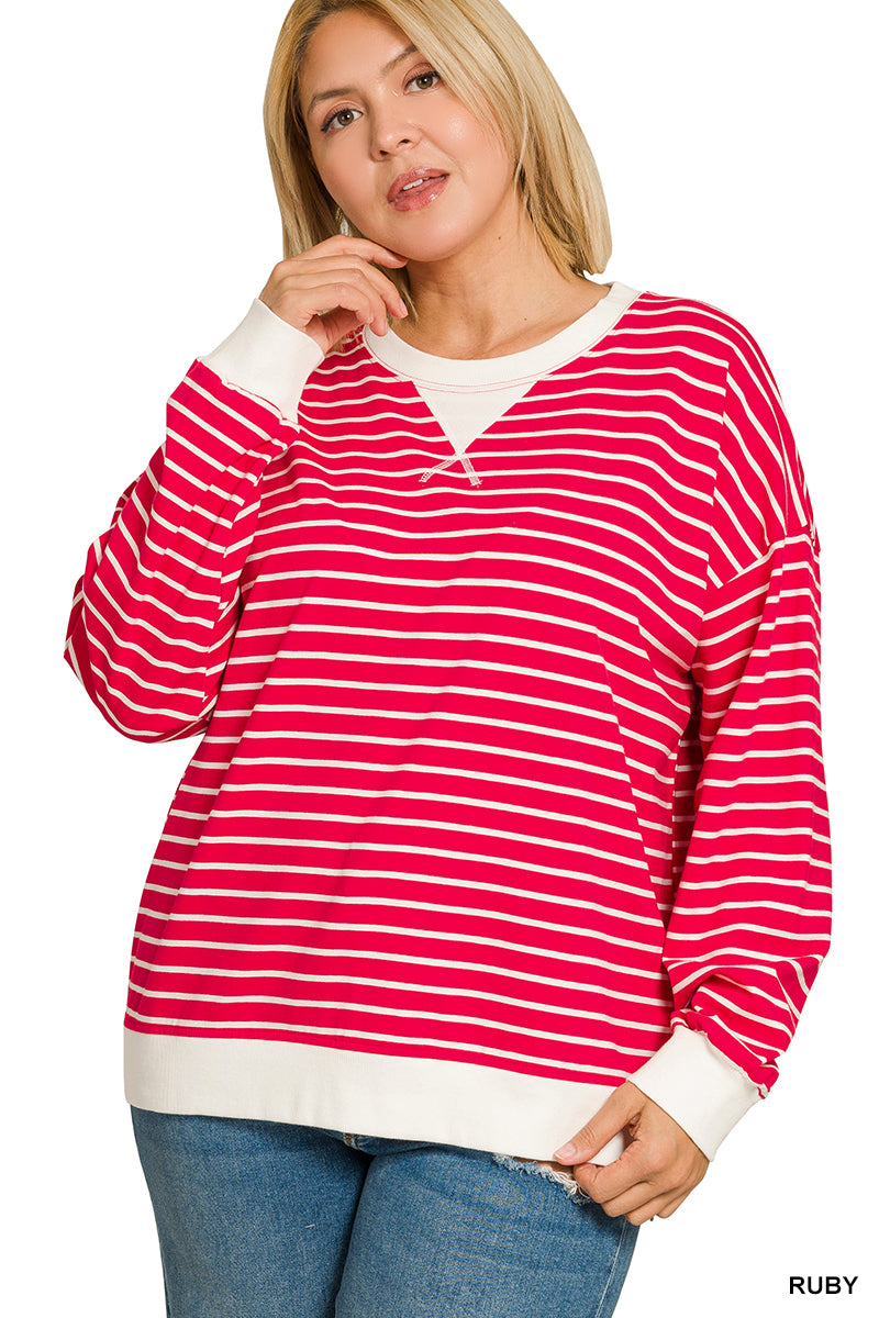 Women’s Plus Ruby Striped Pullover