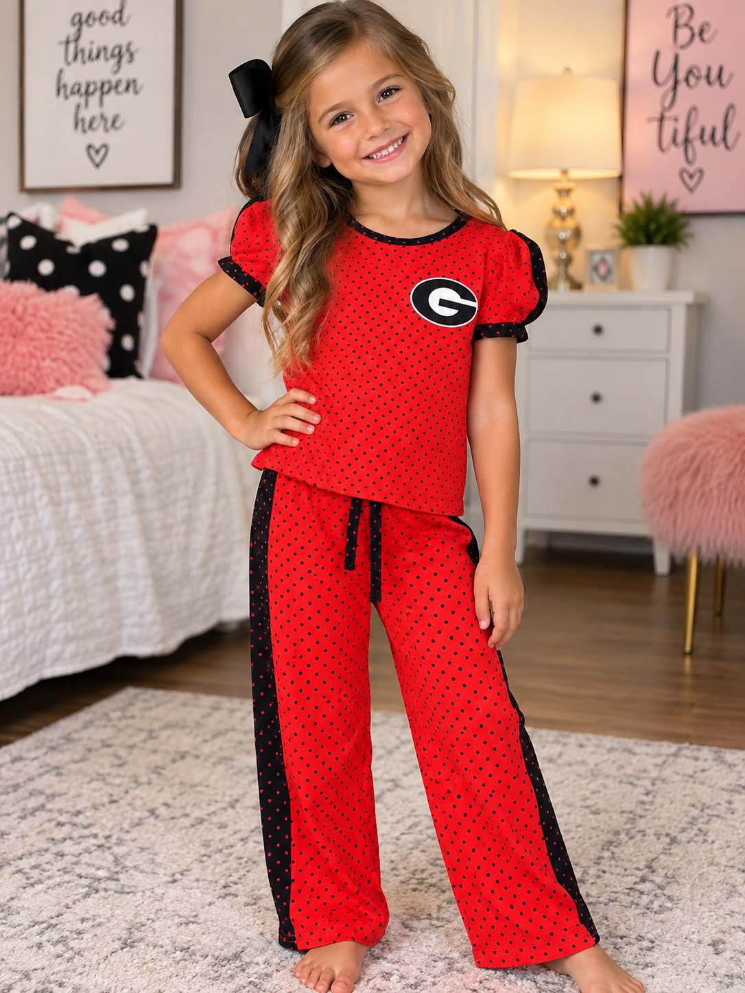 Girl’s Georgia Polka Dot Pant Set