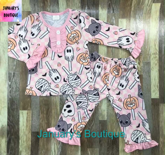 Girl’s Pink Halloween Pajamas
