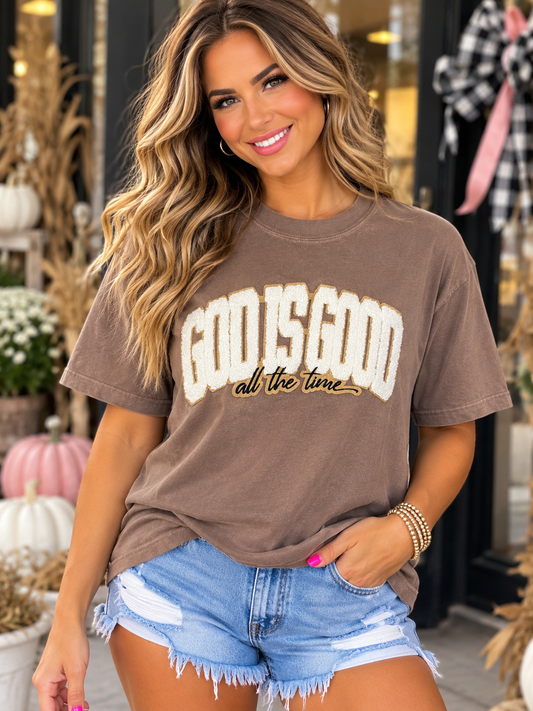 Women’s God Is Good Patch T-shirt
