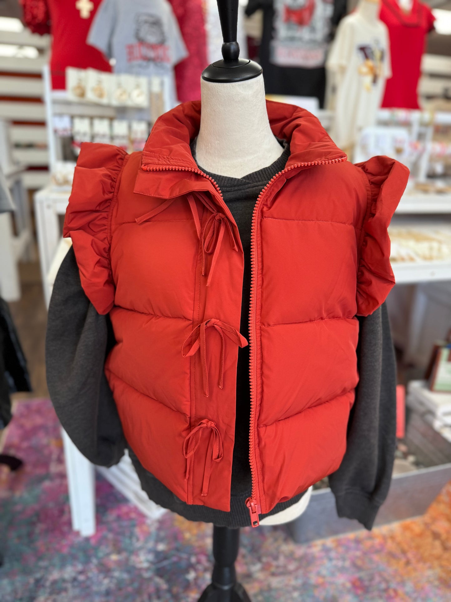 SC Women’s Rust Bow Ruffle Vest