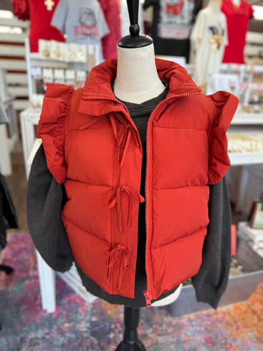 SC Women’s Rust Bow Ruffle Vest