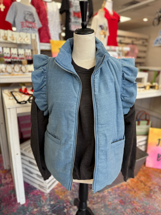 SC Women’s Blue Jean Ruffle Vest