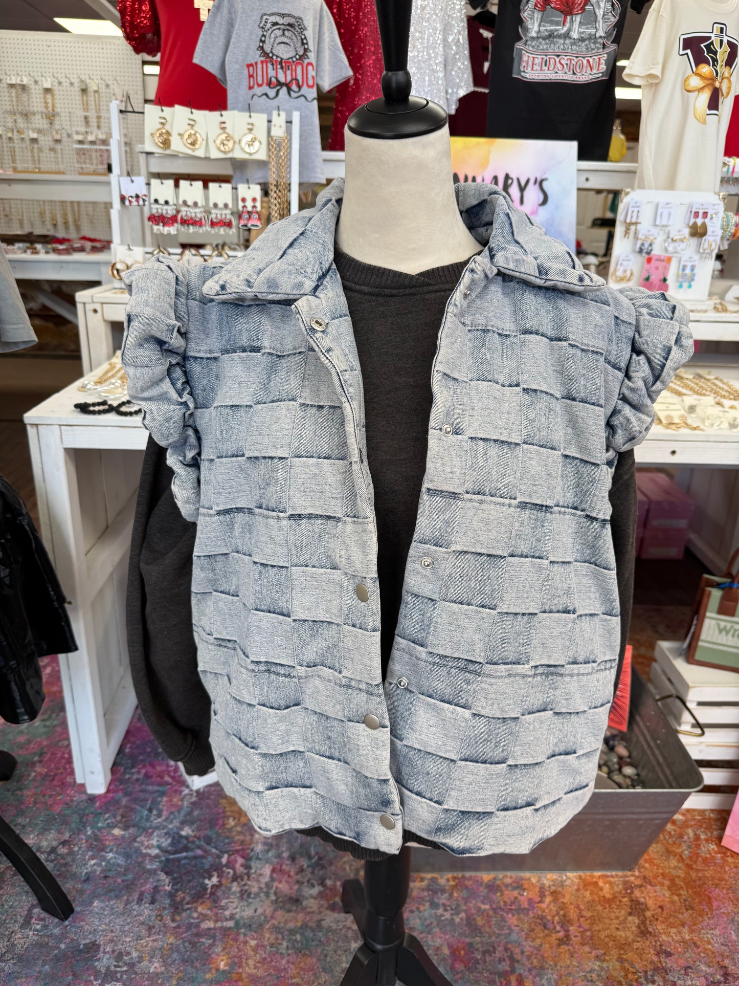 SC Women’s Blue Square Jean Quilt Vest