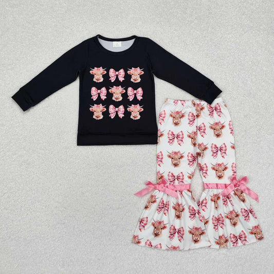 Girl's Cows and Bows Pant Set