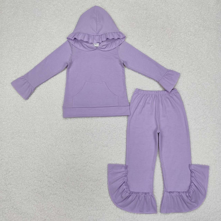 Girl's Lavender Hoodie Cotton Pants Set