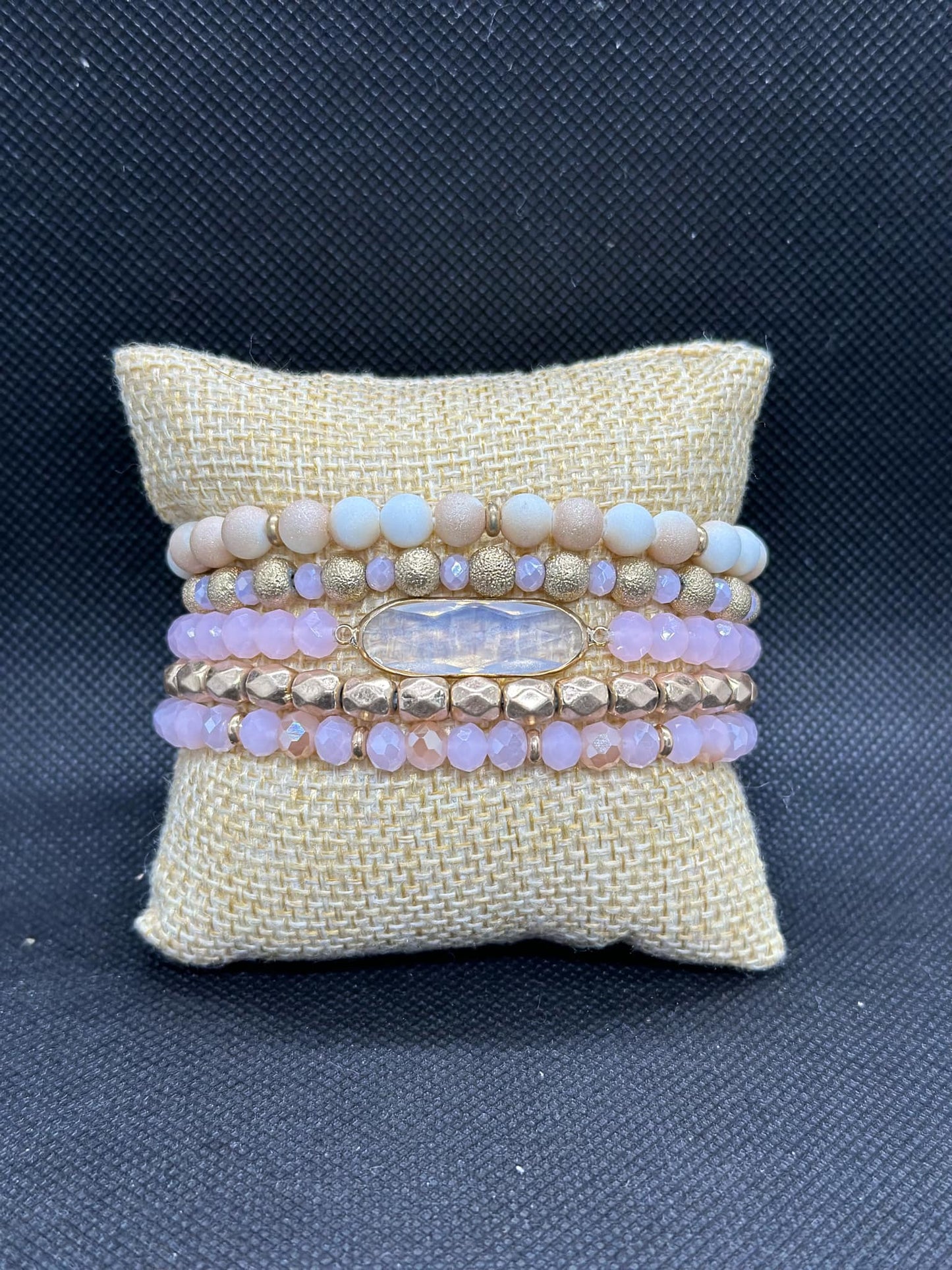 KK Light Pink and Gold Bracelet Set