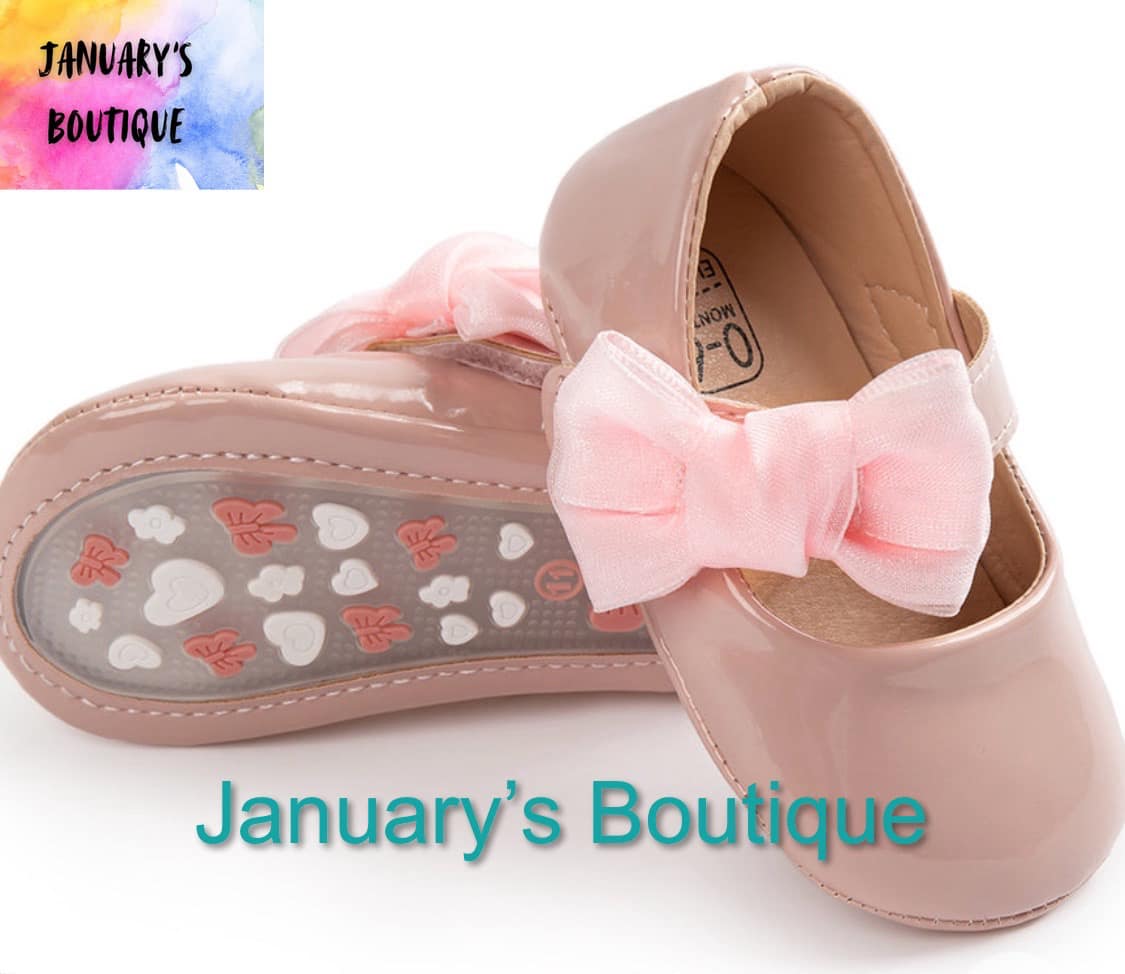Girl's Pink Side Bow Infant Dress Shoes