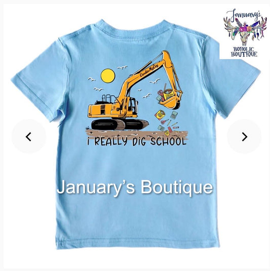 Boys Girls Cardin McCoy "I Really Dig School" T-shirt