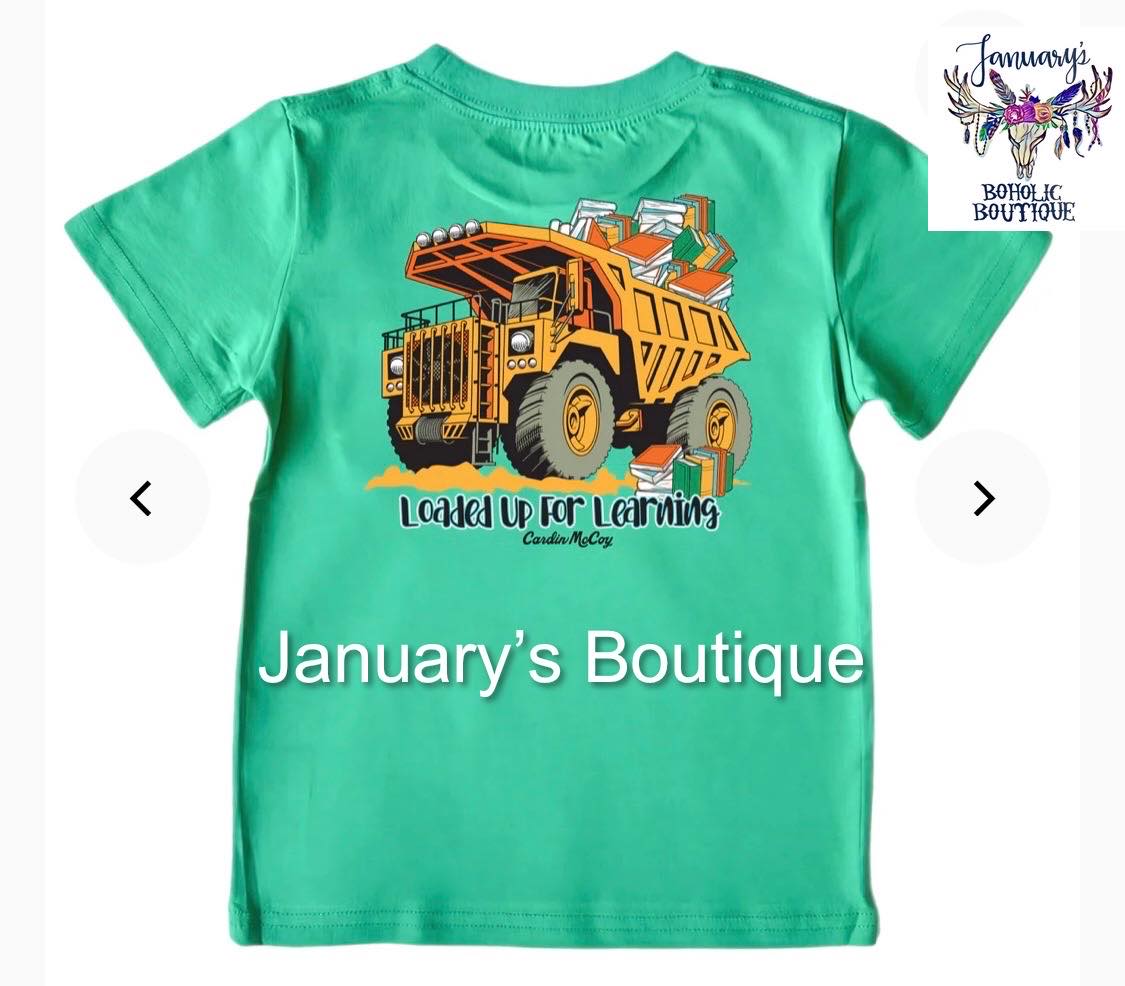 Boys Girls Cardin McCoy "Loaded Up For Learning" T-shirt