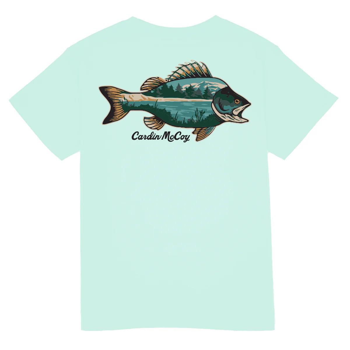 Boys Girls Cardin McCoy Turquoise Fishing T-shirt