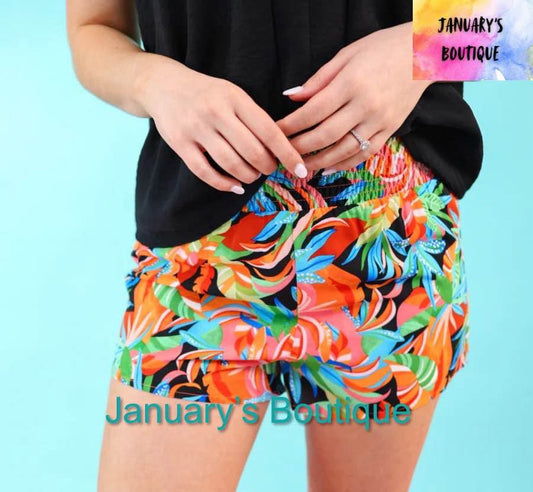 Women's Tropical Print Shorts