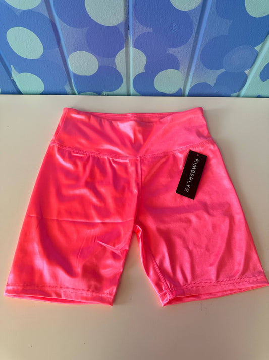 Women's Metallic Coral Biker Shorts