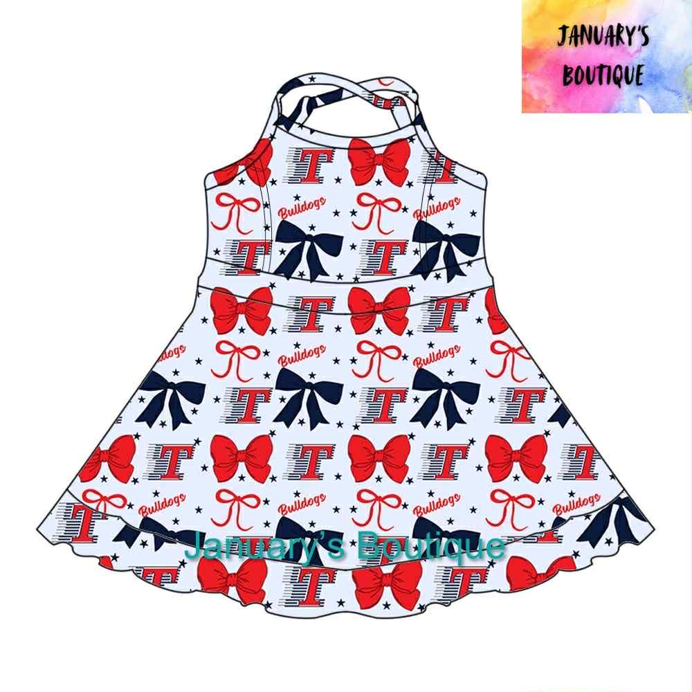 Girl's Toombs Bulldogs Bow Athletic Skort Dress