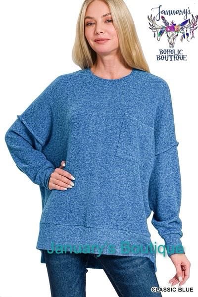 Women's Classic Blue Oversized Sweater