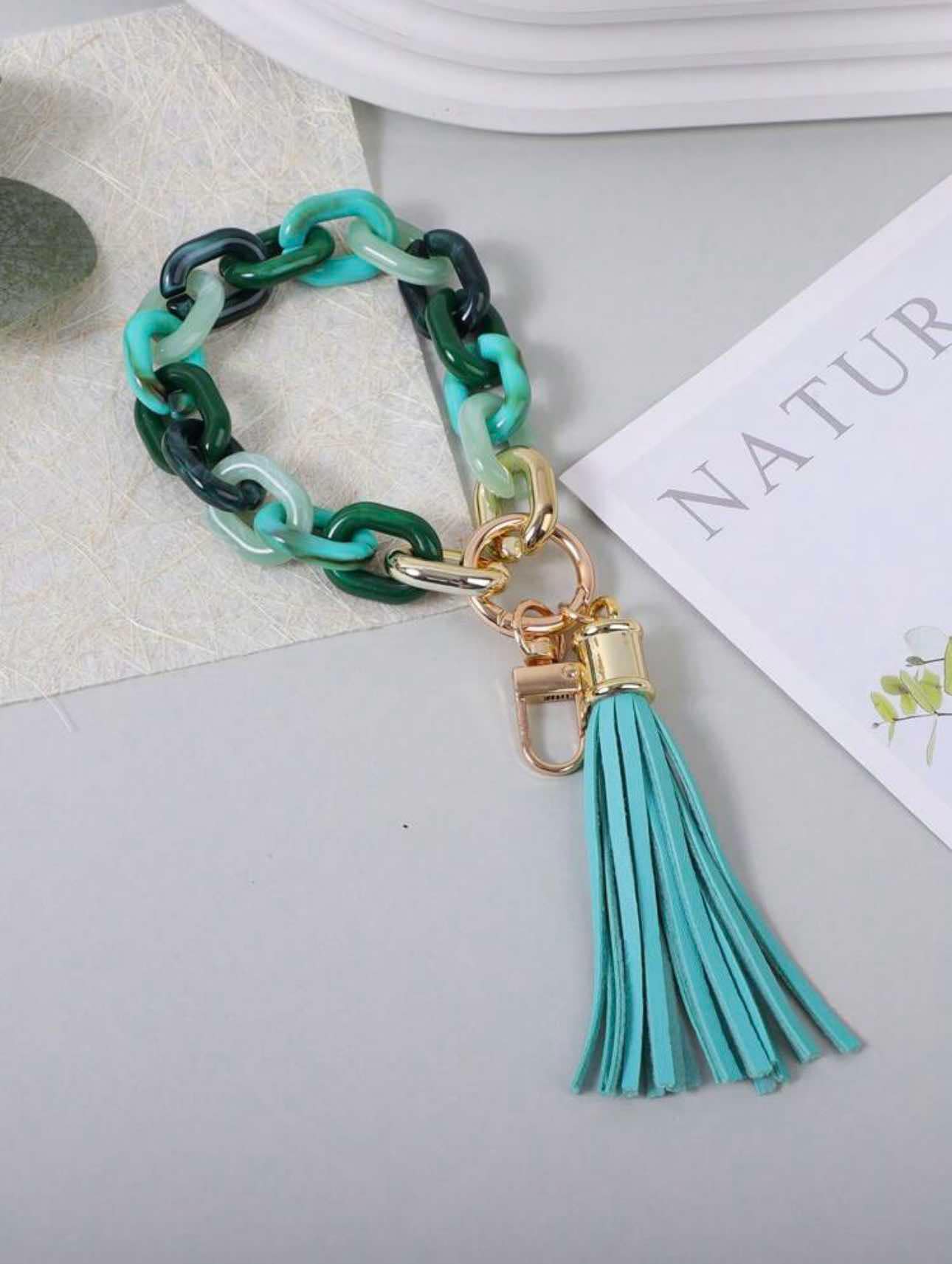 KK Chunky Chain Tassel Wristlet