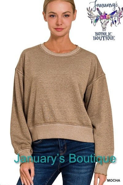 Women's Washed French Terry Pullover