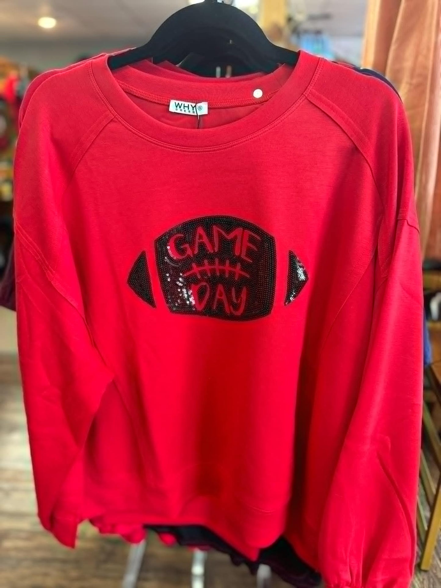 Womens Game Day Long Sleeve Sequin