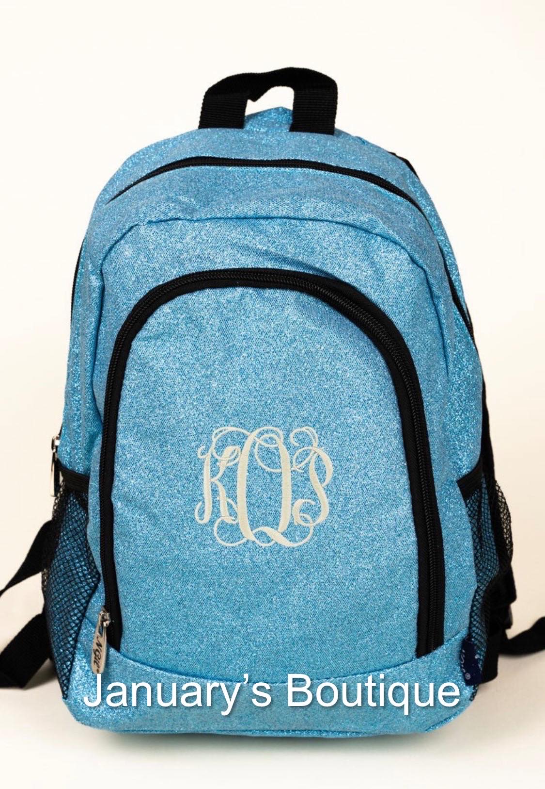 Girls Large Sparkly Blue Backpack