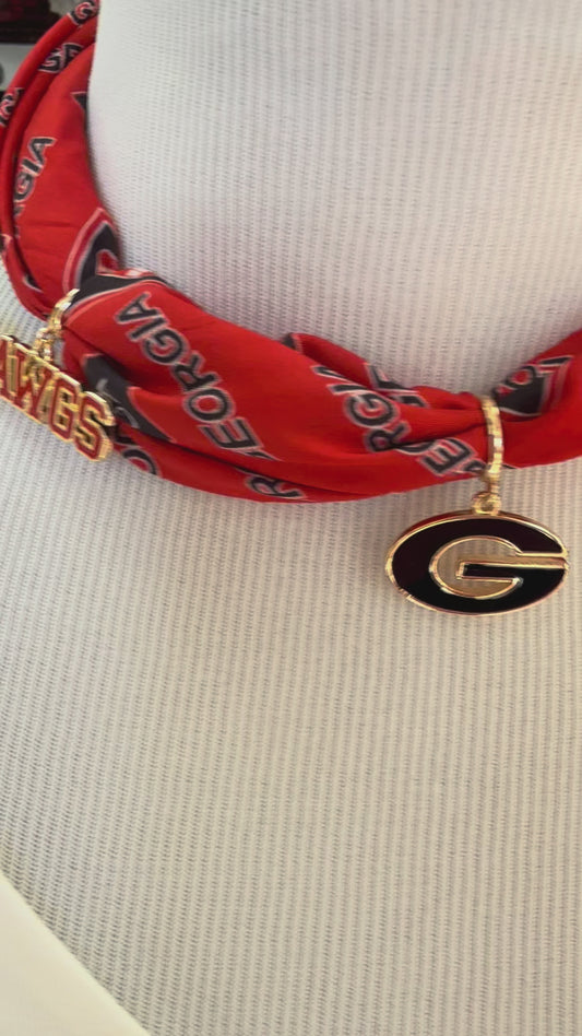 UGA Scarf Necklace