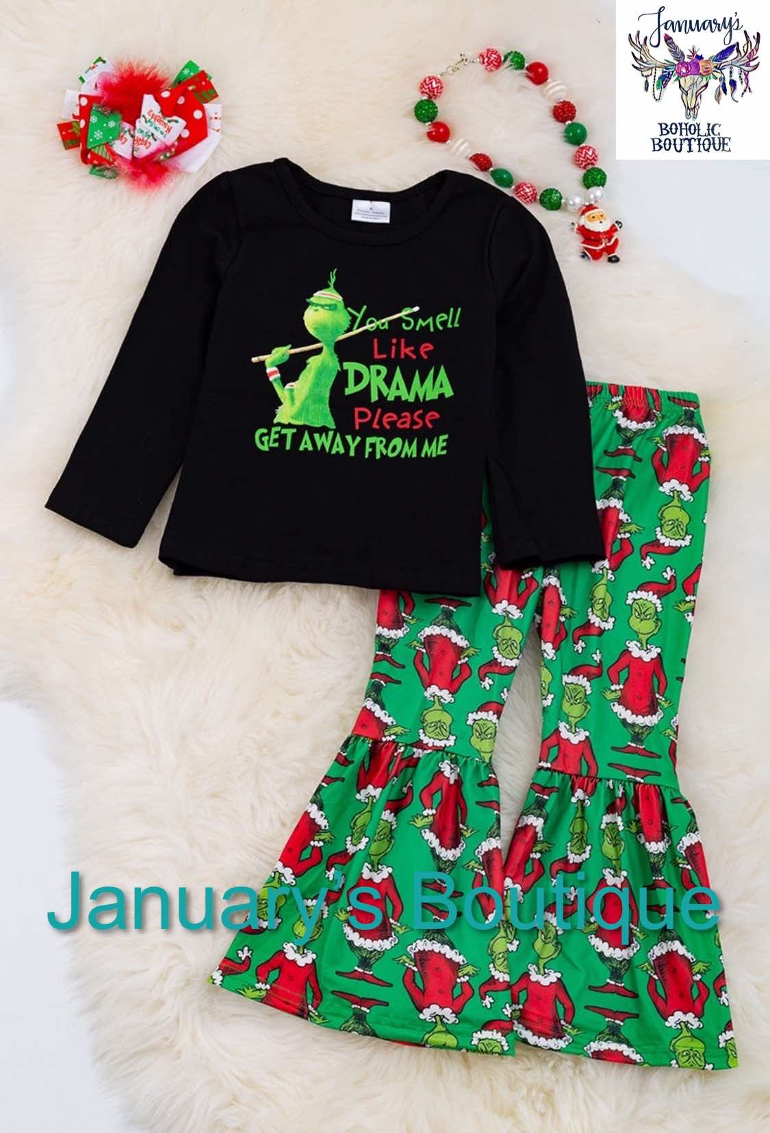 Girls "You Smell Like Drama Please Get Away From Me" Pant Set